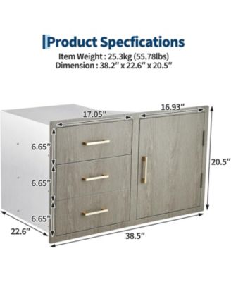 PeakPursuit Stainless Steel Outdoor Kitchen Door Drawer Combo - Triple Drawers & Access Door, Propane Storage & Adjustable Garbage Ring