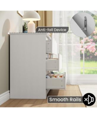 Wooden Dresser with 9 Drawers, Tall Modern Closet with Deep Storage, Large Chest of Drawers with Wide Top, Long Storage Dresser for Bedroom