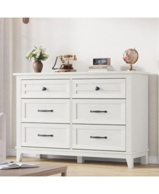 6 Dresser for Bedroom, 47 in Wide Drawer Dresser with Storage Freestanding, Wooden Closet Storage Chest for Living Room, Bedroom, Entryway