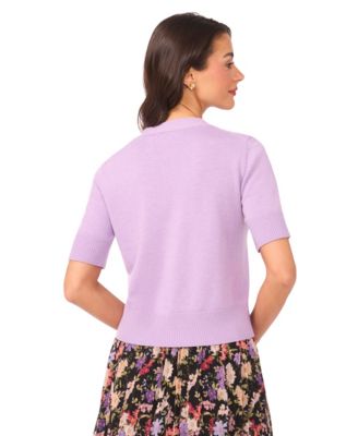 Women's V-Neck Short-Sleeve Cardigan