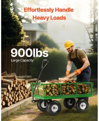 Heavy-Duty Utility Wagon with Removable Sides & 180° Handle