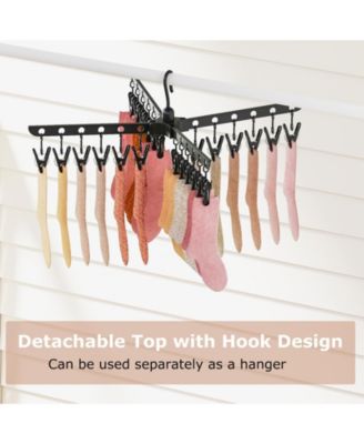 3-Tier Tripod Folding Clothes Drying Rack with 24 Clips, Freestanding Air Dryer