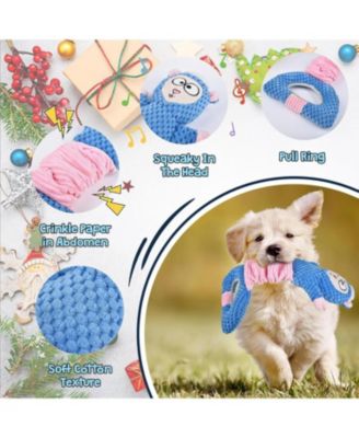 Multi-Functional Sheep Dog Toy with Squeaker & Crinkle, Plush Chew Toy for Puppy Teething