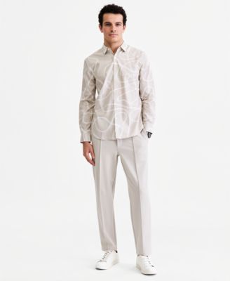 Men's Long-Sleeve Fluid Swirl Poplin Shirt