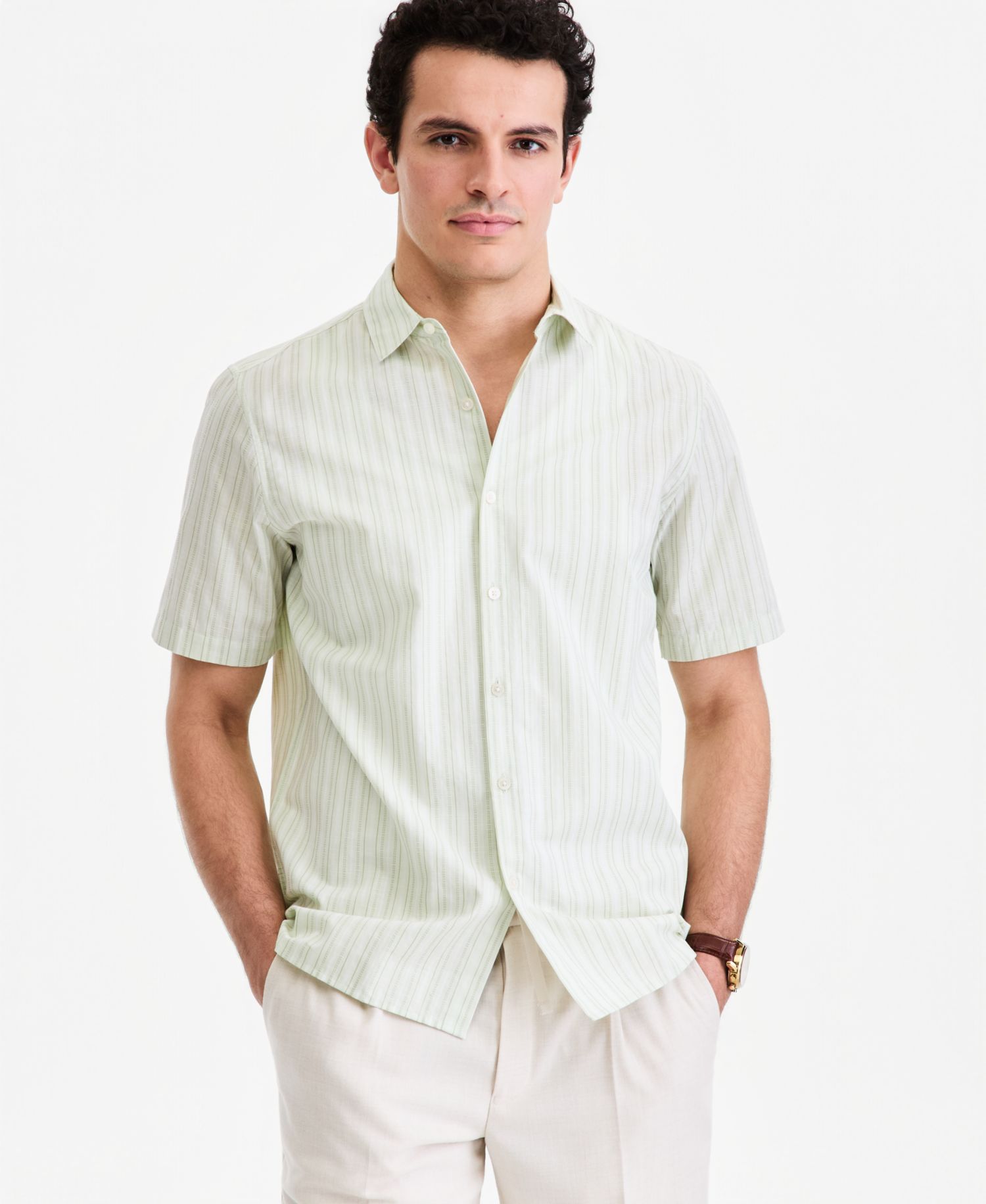 Men's Short-Sleeve Multi-Stripe Shirt