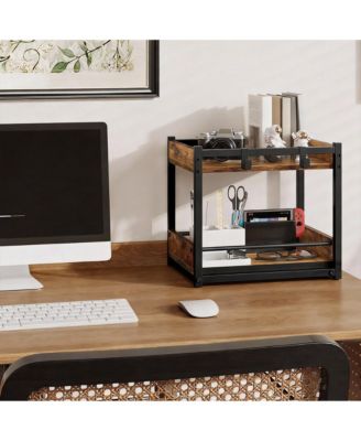 2-Tier Kitchen Organizer with Pull-Out & Hooks for Efficient Storage