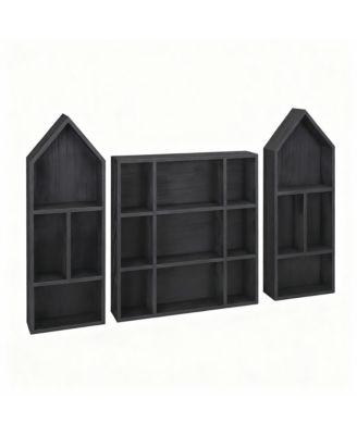 3-Piece Adjustable Display Shelf for Collectibles,17 Compartments for Collectibles