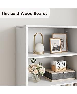 6 Tiers Bookshelf With Storage,72”Tall Modern Storage Bookcase with Adjustable Shelves&Drawers,Wooden Display Cabinet Set