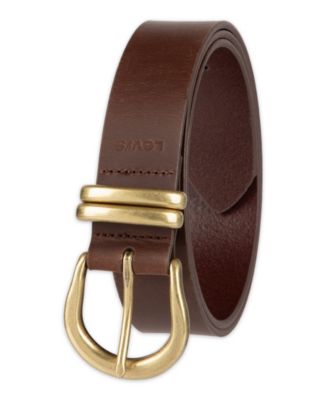 Women's Double Metal Loop Leather Belt