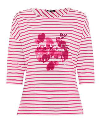 Women's Stripe & Hearts Print T-Shirt