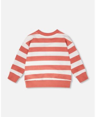Big Boys French Terry Sweatshirt Brick and White Stripes