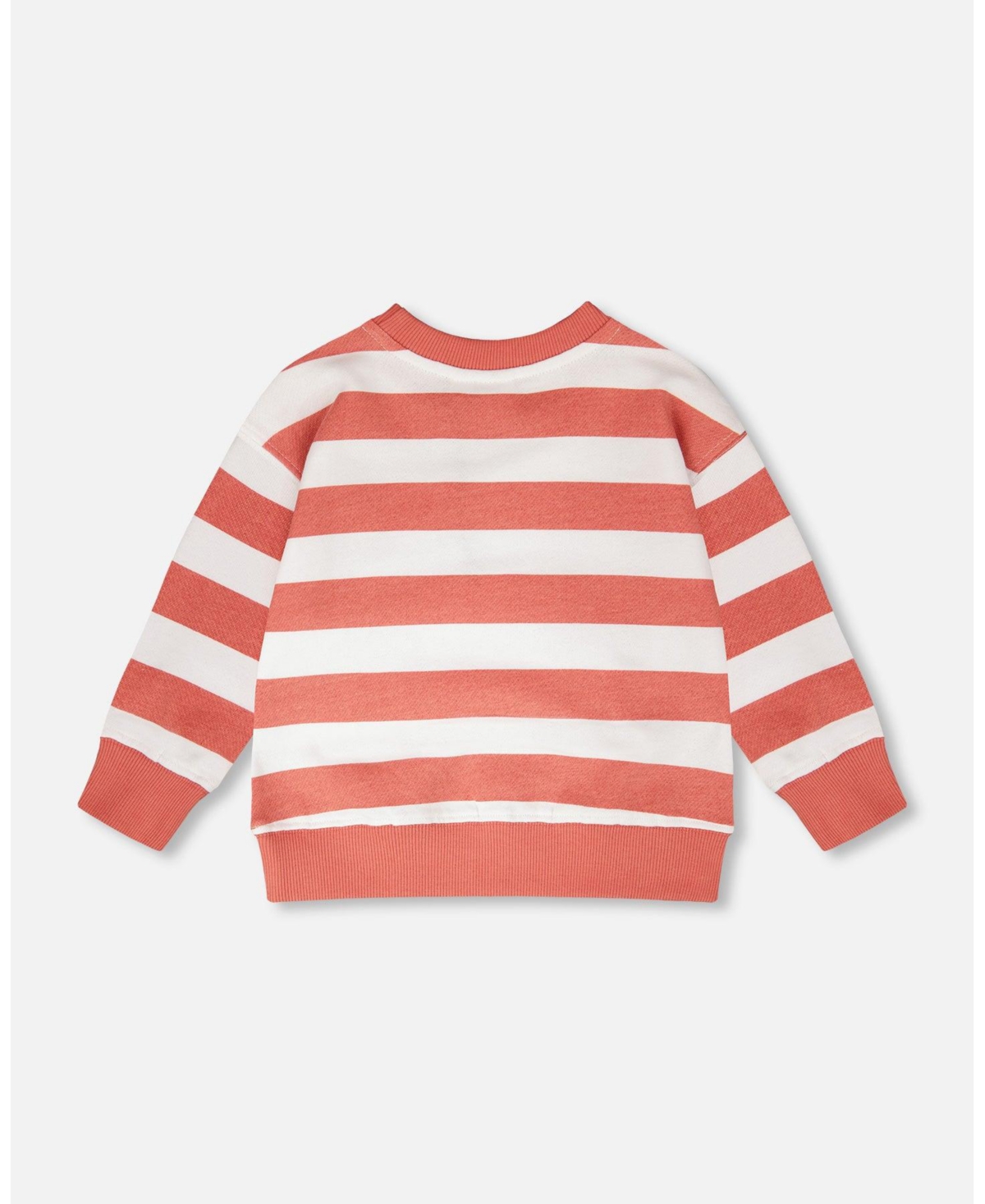 Deux par Deux Big Boys French Terry Sweatshirt Brick and White Stripes
