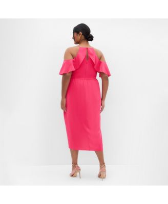 Women's Plus Size Love Siren Ruffle Shoulder Dress
