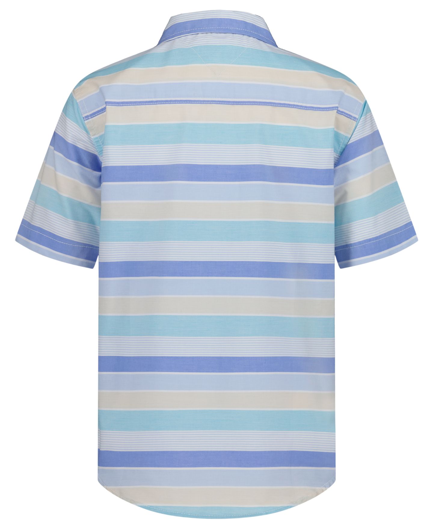 Tommy Hilfiger Boys' 2T-7 Bold Railroad Stripe Short-Sleeve Woven, цвет: Синий — фото 2