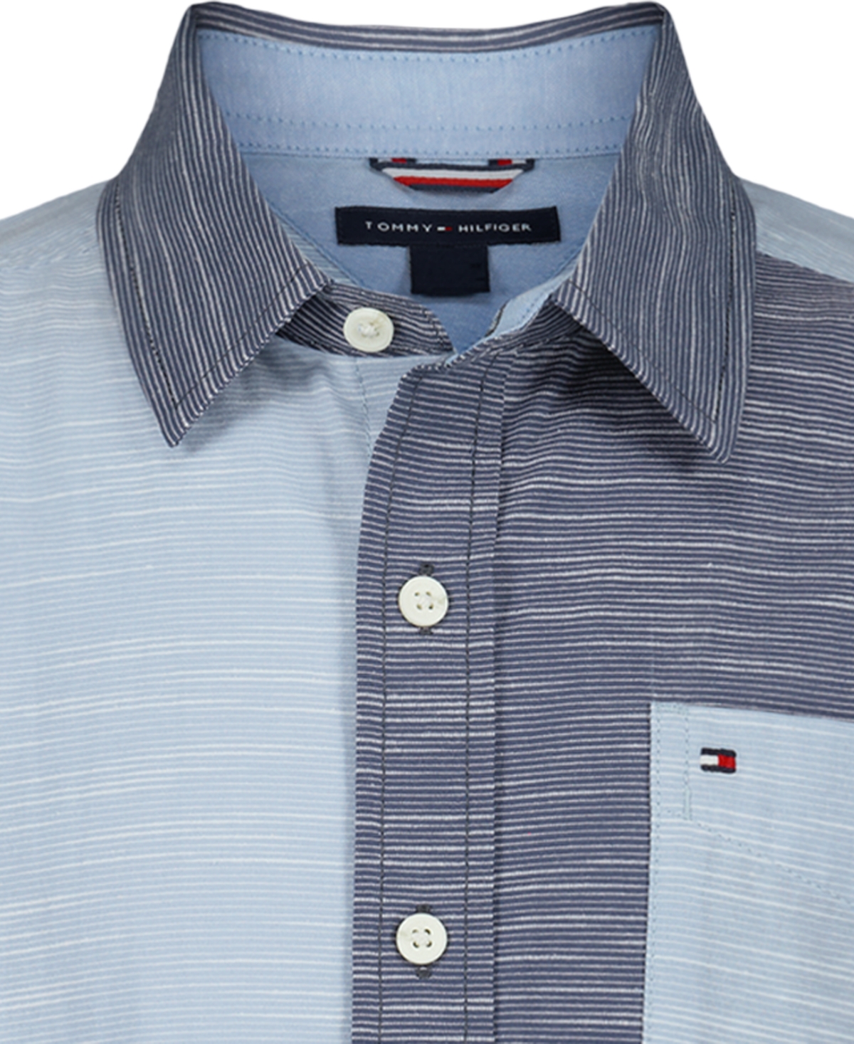 Tommy Hilfiger Toddler Boys' 2T-7 Textured Party Short-Sleeve Woven Shirt