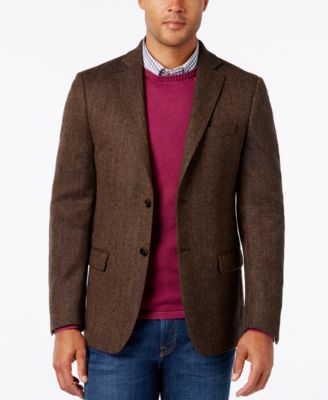 Lauren Ralph Lauren Men s Classic Fit Soft Wool Brown Herringbone Sport Coat Macy s