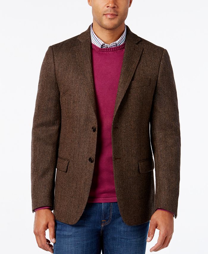 Lauren Ralph Lauren Men's Classic-Fit Soft Wool Brown Herringbone Sport Coat  & Reviews - Blazers & Sport Coats - Men - Macy's