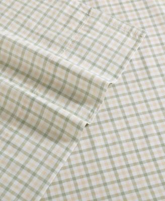 Calm Seas Gingham 200-Thread Count Cotton Percale 3-Pc. Sheet Set, Twin