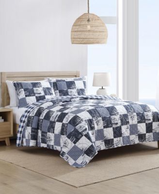 Sailors Patchwork Cotton Reversible 3-Pc. Quilt Set, Full/Queen