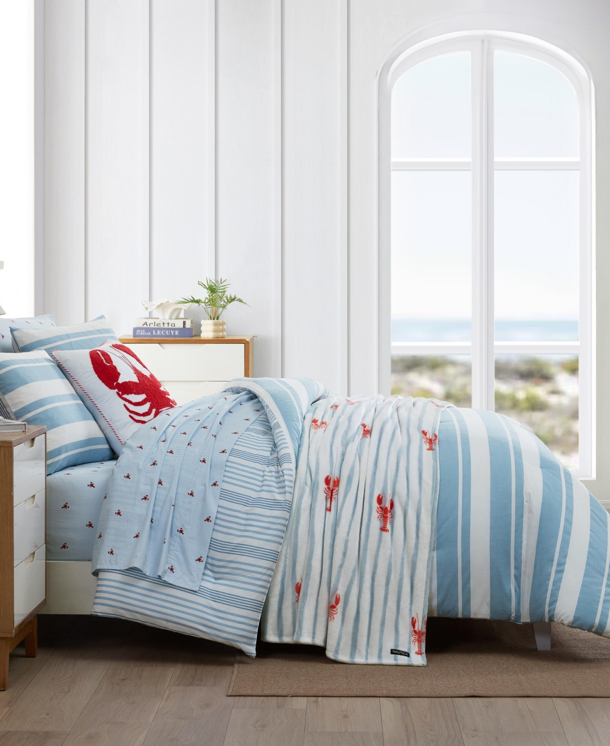 Nautica Riverside Stripe Cotton Reversible -Pc. Comforter Set