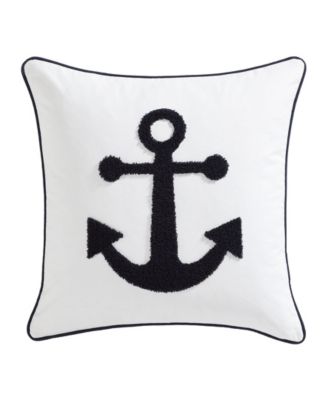 Anchor Loop Embroidered Square Decorative Pillow, 20" x 20"