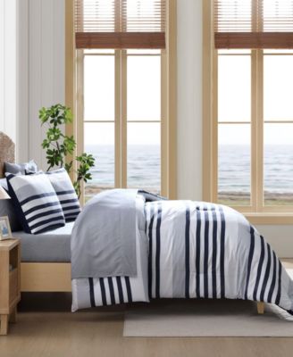 Palm Coast Stripe 7-Pc. Comforter Set, Queen