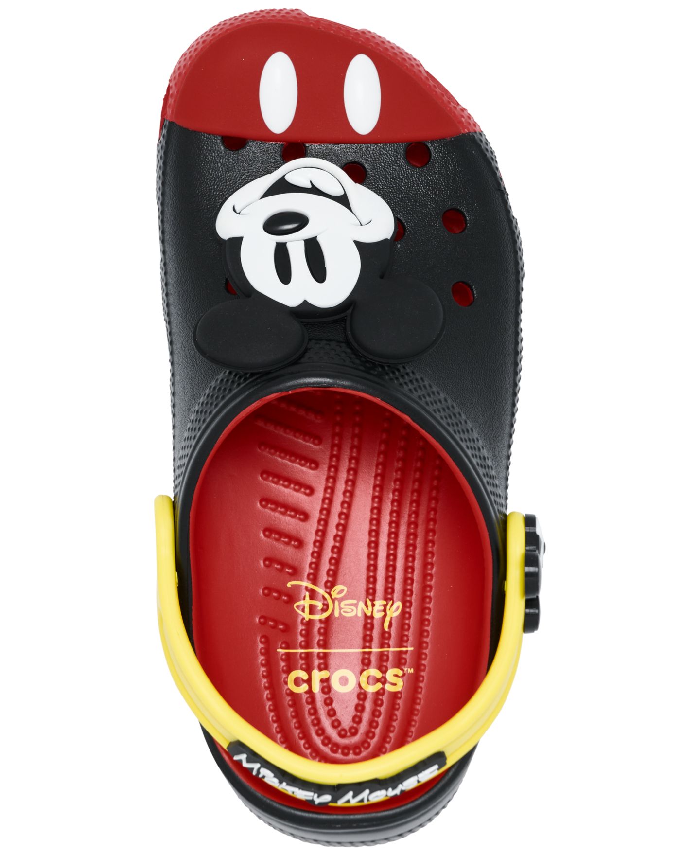 Сабо Crocs x Disney Mickey Mouse Classic Clogs from Finish Line для мальчиков, цвет: Чёрный / Красный — фото 4