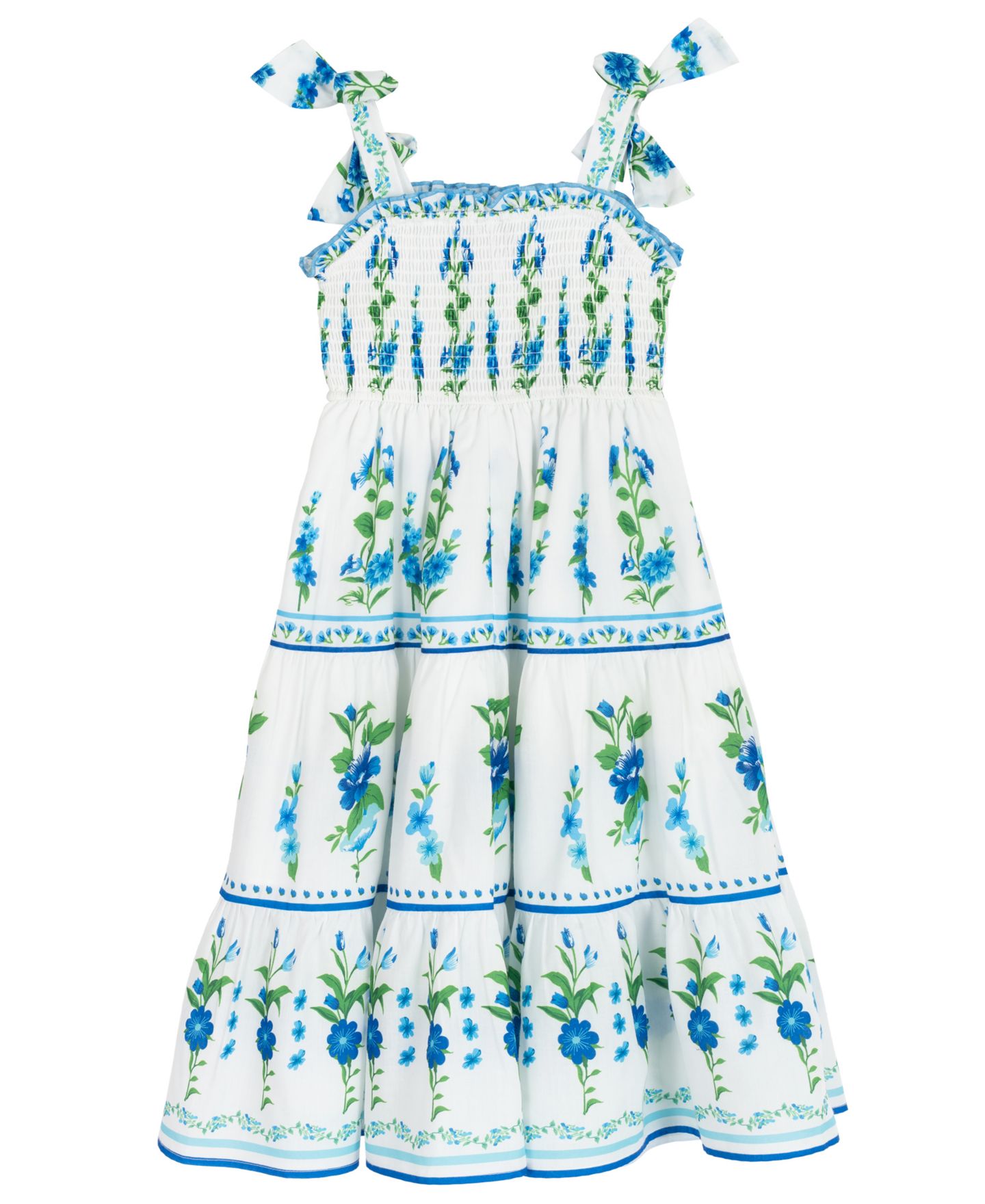 Платье Rare Editions Placement Print Woven Dress для девочек, цвет: Белый — фото 2
