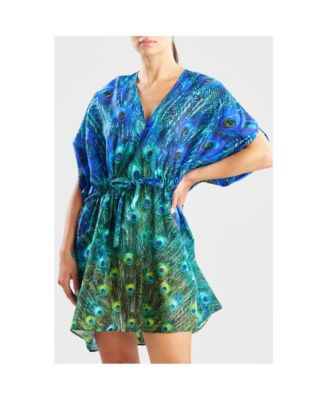 Women's Peacock - Cotton Voile Short Caftan