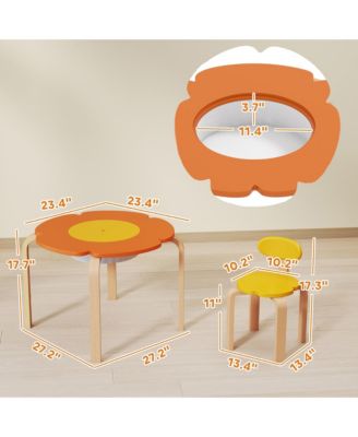 5 Piece Kids Table and Chair Set with Built In Storage