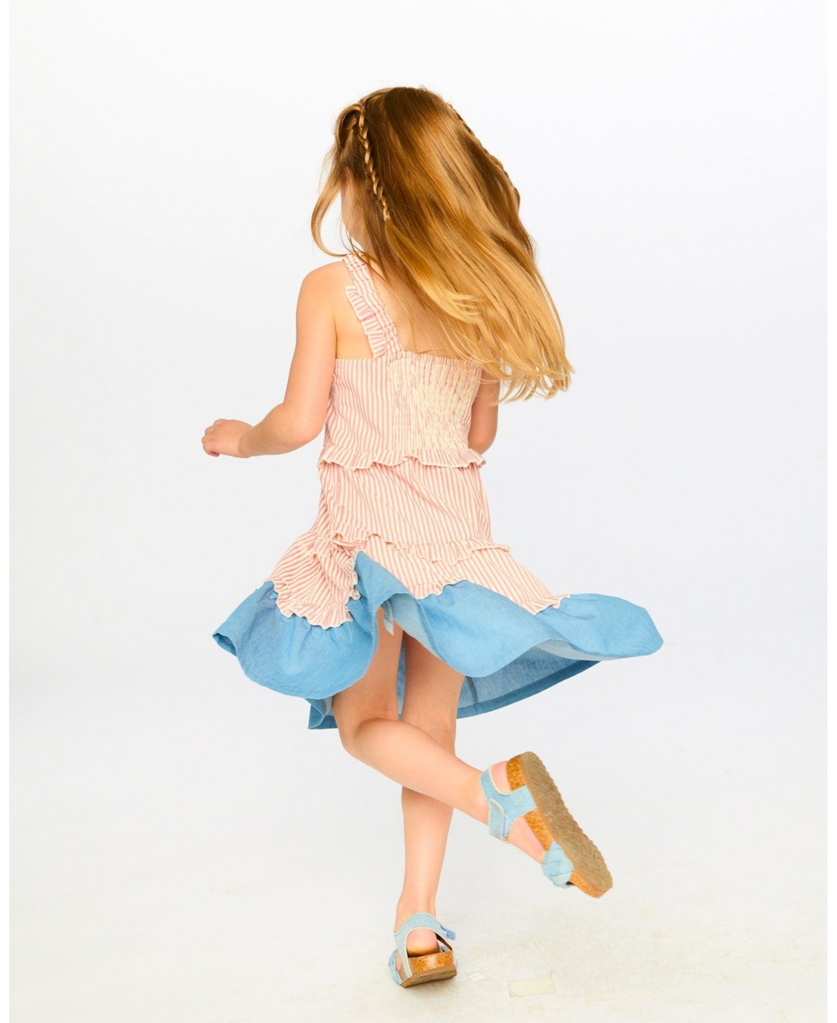 Deux par Toddler Girls Poplin and Chambray Dress