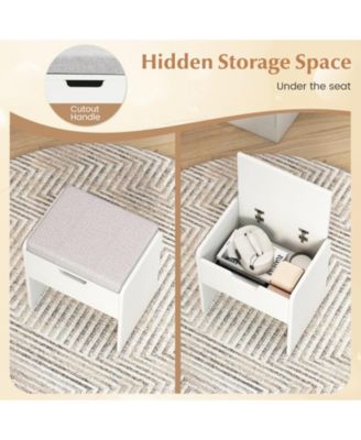 Makeup Vanity Table with Mirror and Lights, Power Outlets, Bedroom Dressing Desk