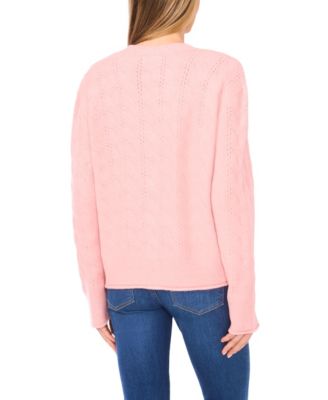 Women's Cable V-Neck Cardigan Sweater