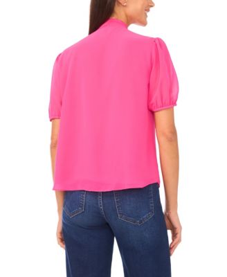 Women's Short-Sleeve Bow Tie Top