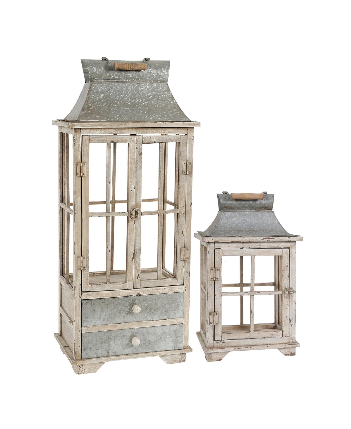 Clihome Wooden Candle Lantern Decorative Lantern Holder Decor for Outdoor, Home Garden Wedding