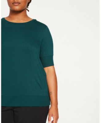 Women's Plus Size Liquid Jersey Rib Hem Tee