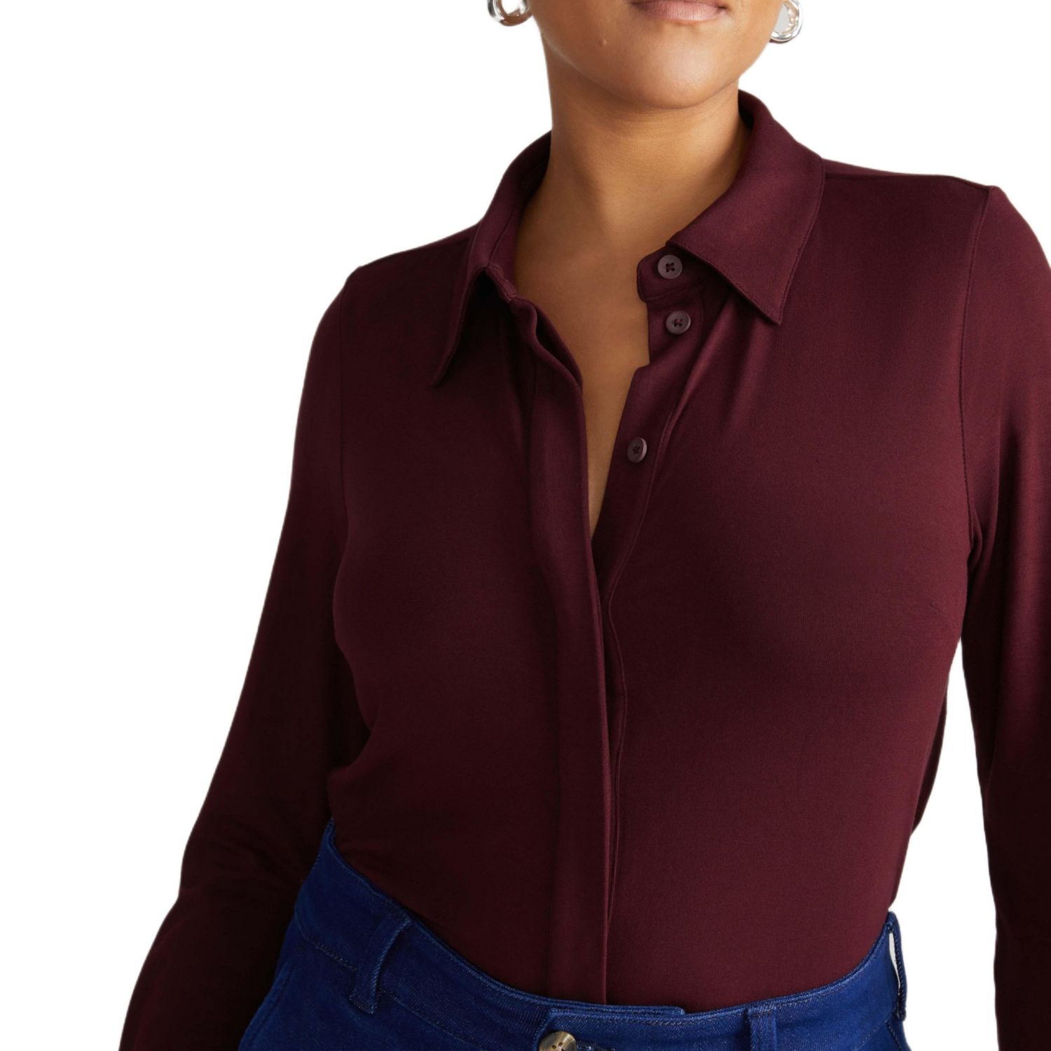 Plus Size Elbe Liquid Jersey Shirt Classic Fit