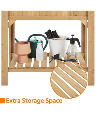 8-Pocket Wood Elevated Garden Planter with Fabric Liner