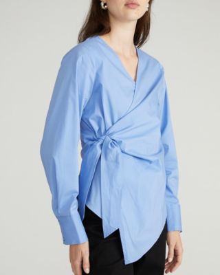 Women's Plus Size Stretch Poplin Wrap Shirt