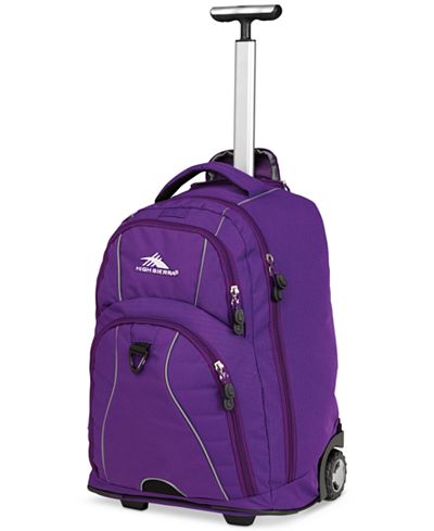 High Sierra Freewheel Rolling Backpack in Purple