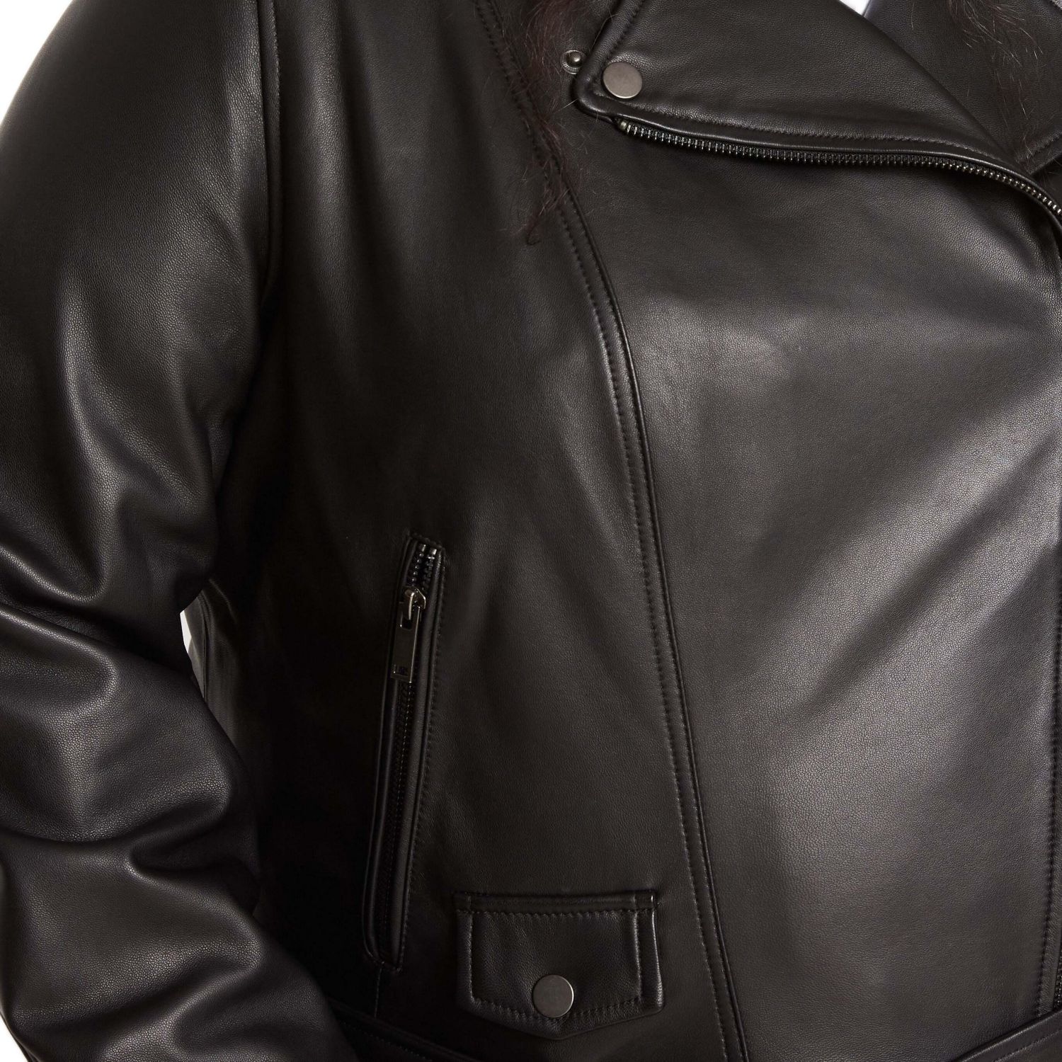 Plus Size Leeron Leather Moto Jacket
