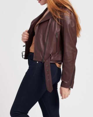 Plus Size Leeron Leather Moto Jacket
