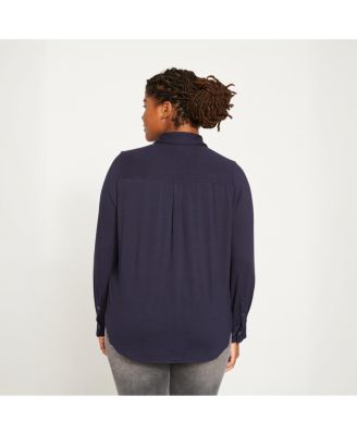 Women's Plus Size Elbe Liquid Jersey Shirt Classic Fit