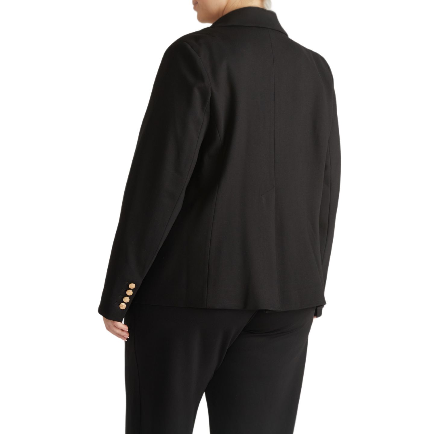 Женский пиджак Universal Standard Plus Size 4 Pocket Ponte Blazer, цвет: Чёрный / Золотой — фото 3