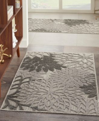 Aloha ALH05 Silver 2'8" x 4' Outdoor Area Rug