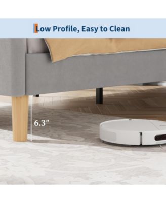 Twin Bed Frame with Adjustable LED Headboard & Footboard, Kids Platform with Slats