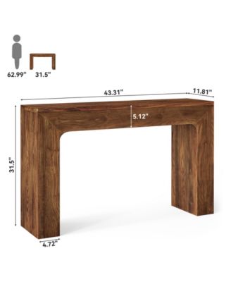 43.3" Solid Wood Console Table, Farmhouse Entryway Table with Double Base for Living Room, Behind Couch, Hallway & Foyer (Vintage)