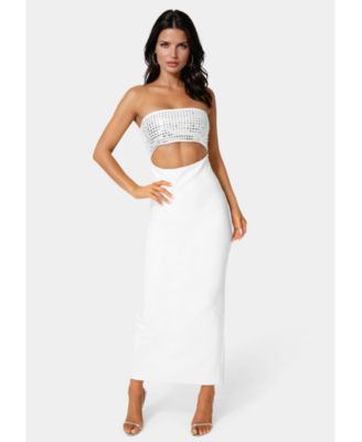 Women's Embellished Strapless Column Maxi Dress