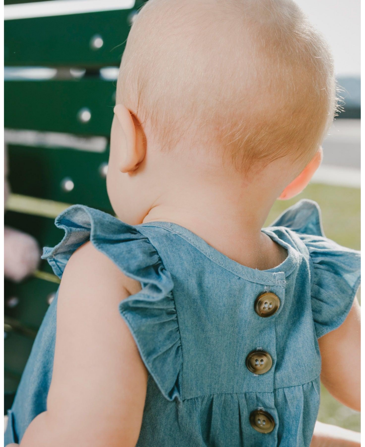 Deux par Baby Girls Chambray Dress and Bloomer Set