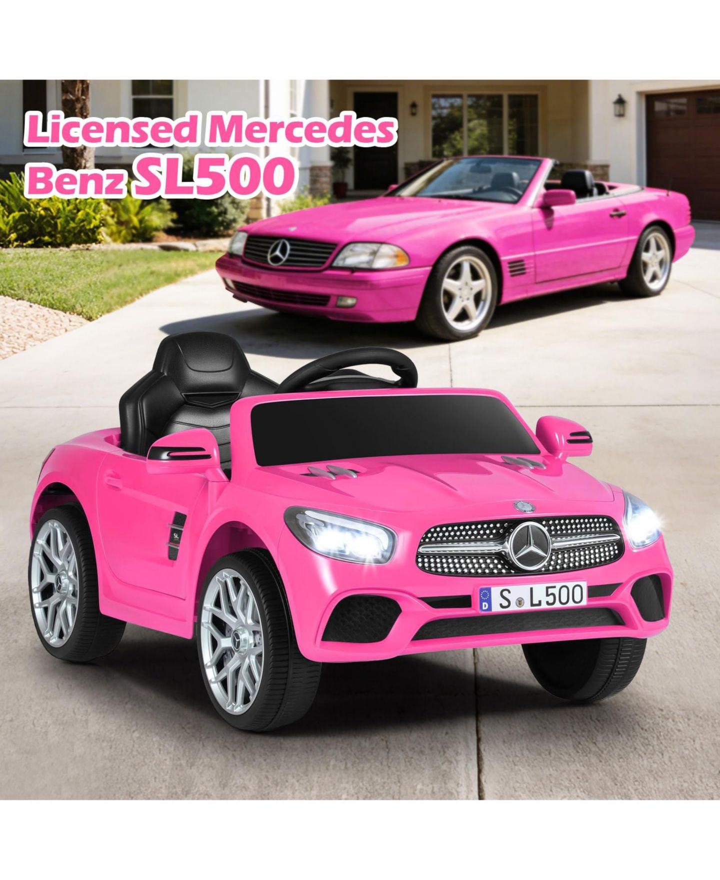 Детская игрушка Mecale G63 12V Remote Control Licensed Mercedes-Benz Ride-On Car, For 2 Riders, Ages 3+, цвет: Розовый — фото 4